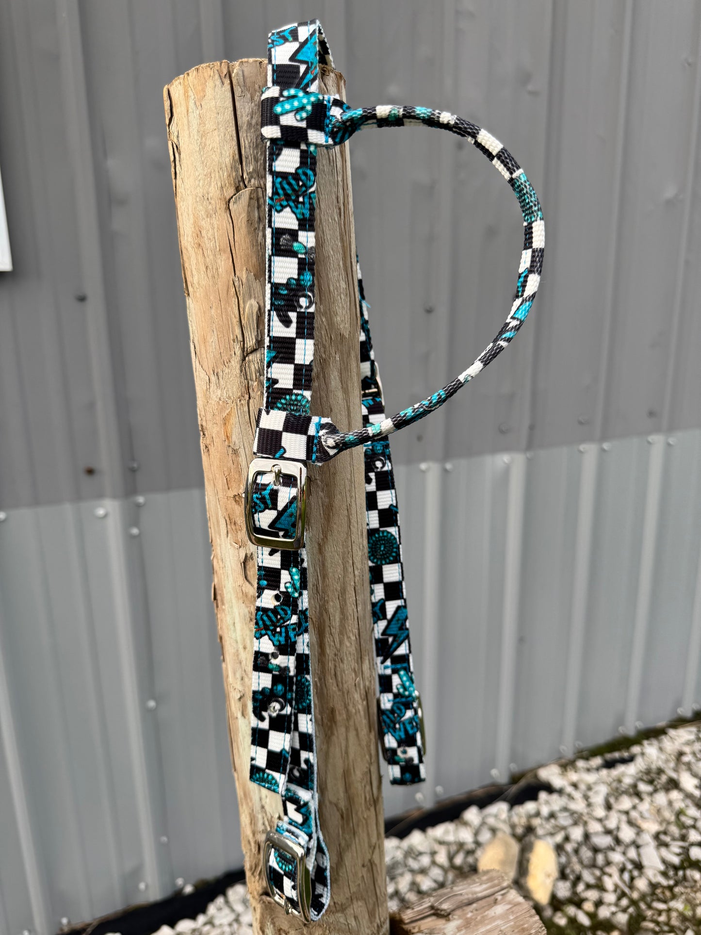 Schulz Equine Nylon One Ear Headstall - Turquoise Glass