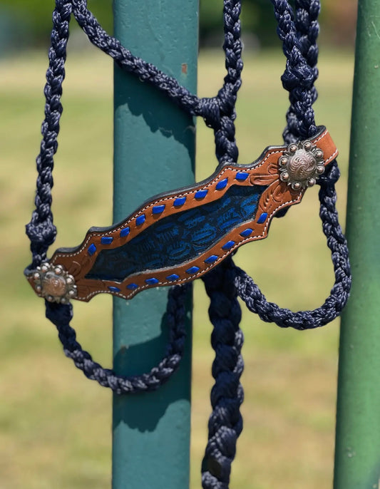 Schulz Equine Bronc Rope Halter - Navy Gator