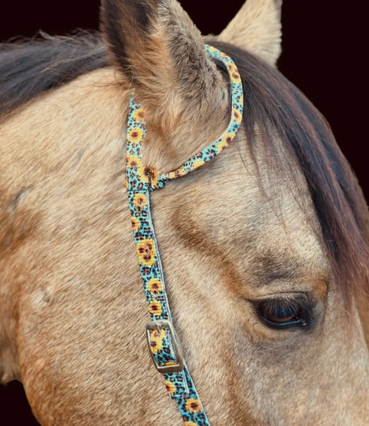 Schulz Equine Nylon One Ear Headstall - Wild Sunflower